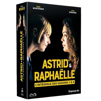 Jaquettes du coffret DVD des saisons 1, 2, 3 et 4 d'Astrid et Raphaëlle
